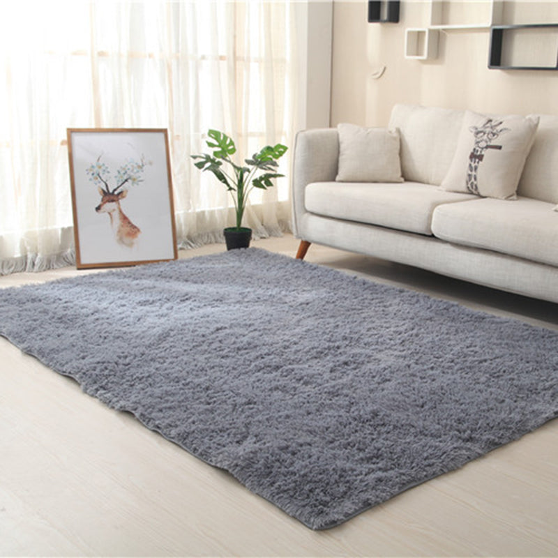 Simplicity Home Decoration Rug Plain Shag Area Carpet Polyester Stain Resistant Indoor Carpet
