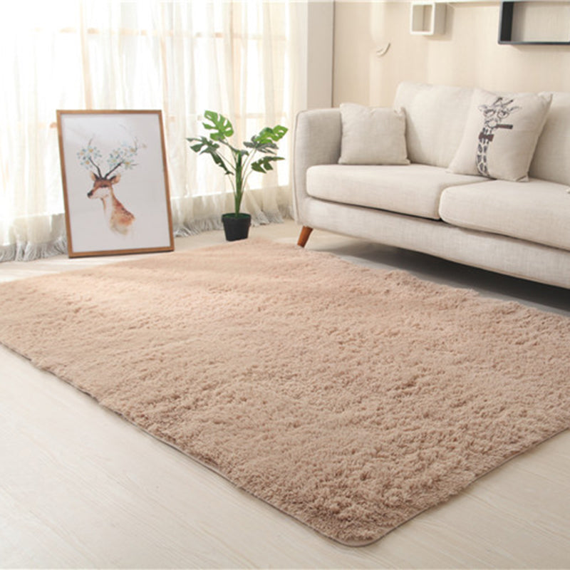 Simplicity Home Decoration Rug Plain Shag Area Carpet Polyester Stain Resistant Indoor Carpet