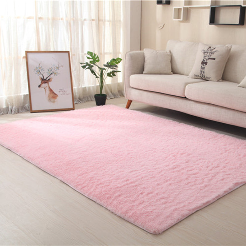 Simplicity Home Decoration Rug Plain Shag Area Carpet Polyester Stain Resistant Indoor Carpet