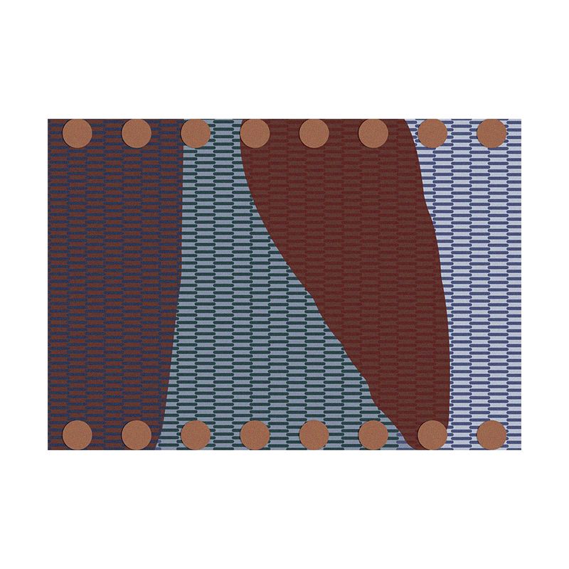 Colorful Modern Area Carpet Geometric Pattern Polyester Area Rug Easy Care Washable Rug for Bedroom