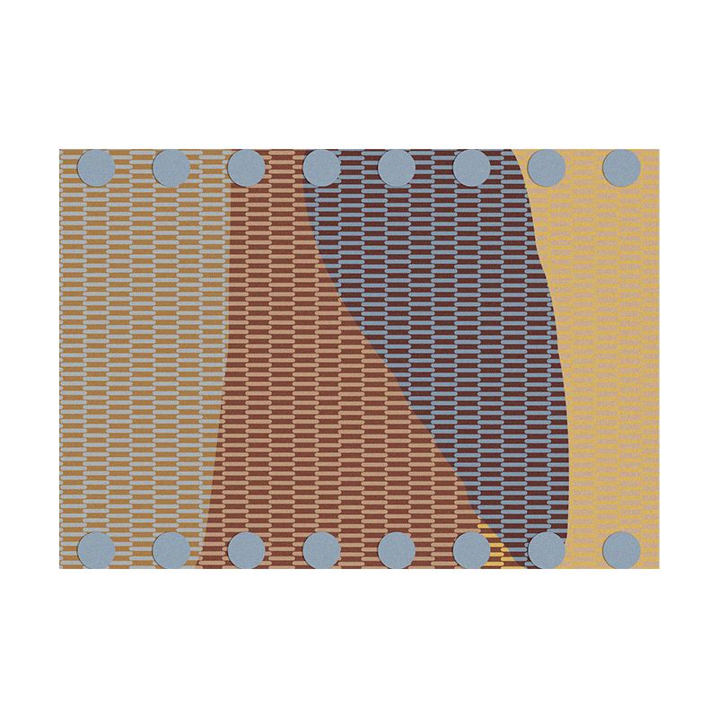 Colorful Modern Area Carpet Geometric Pattern Polyester Area Rug Easy Care Washable Rug for Bedroom