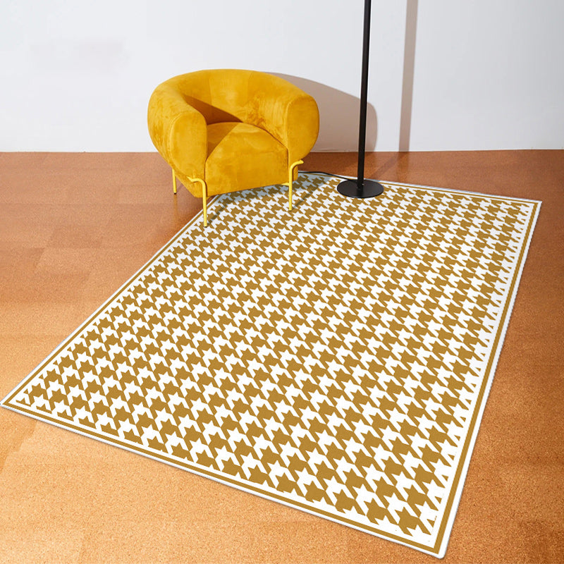 Colorful Modern Area Carpet Geometric Pattern Polyester Area Rug Easy Care Washable Rug for Bedroom