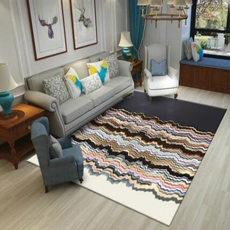 Simple Modern Carpet Gold Striped Carpet Washable Area Carpet for Home Decor