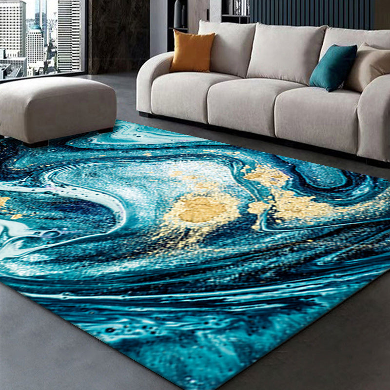 Gold Modern Carpet Polyester Graphic Carpet Non-Slip Backing Carpet Living Room