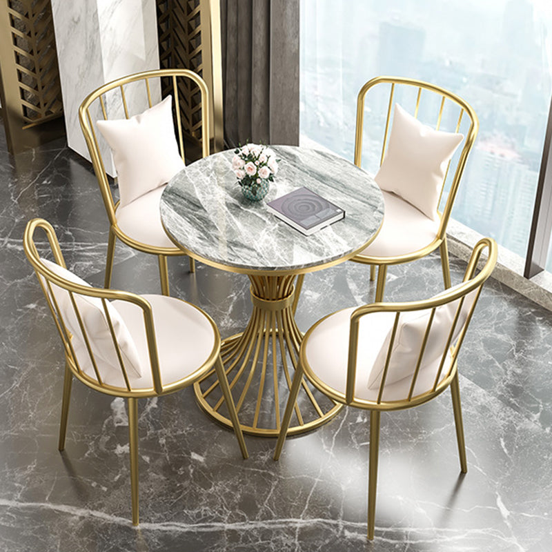 Modern Style Sintered Stone Dining Table Round Pedestal Table for Dinning Room