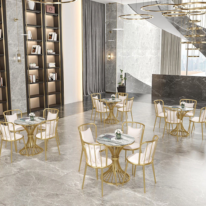 Modern Style Sintered Stone Dining Table Round Pedestal Table for Dinning Room