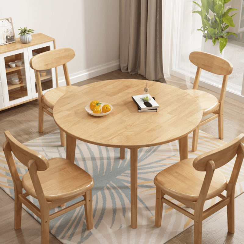 Table à manger rectangulaire ronde table à manger en bois massif en bois de couleur pour la maison