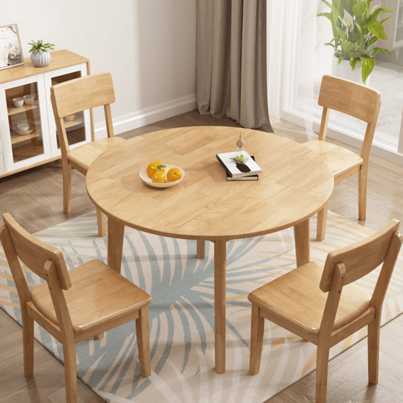 Table à manger rectangulaire ronde table à manger en bois massif en bois de couleur pour la maison