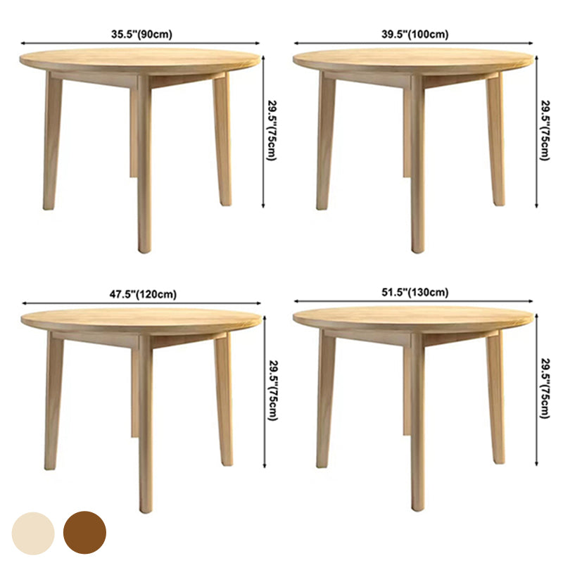 Table à manger rectangulaire ronde table à manger en bois massif en bois de couleur pour la maison