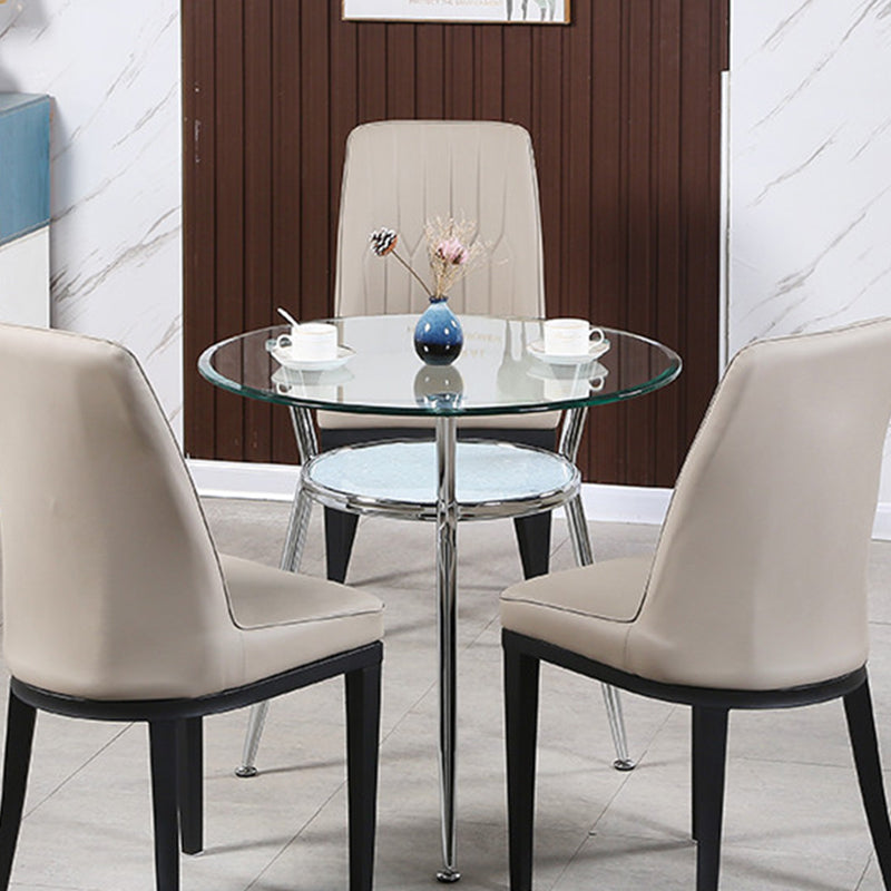 Tavolo da pranzo a base di treppiedi semplice tavolo da pranzo in vetro per casa da cucina