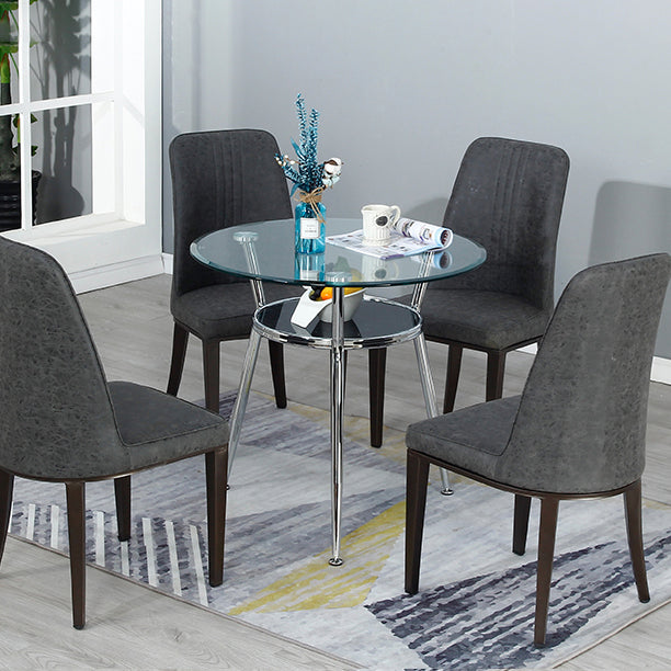 Tavolo da pranzo a base di treppiedi semplice tavolo da pranzo in vetro per casa da cucina