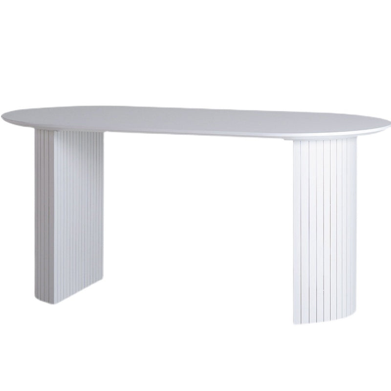 Pine Solid Wood Double Pedestal Table Simplicity Dining Table Oval for Home