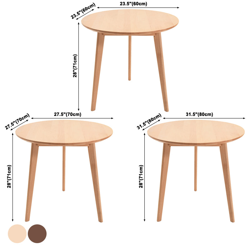 Simplicity Beech 3 Legs Dining Table Solid Wood Table Rectangle for Home