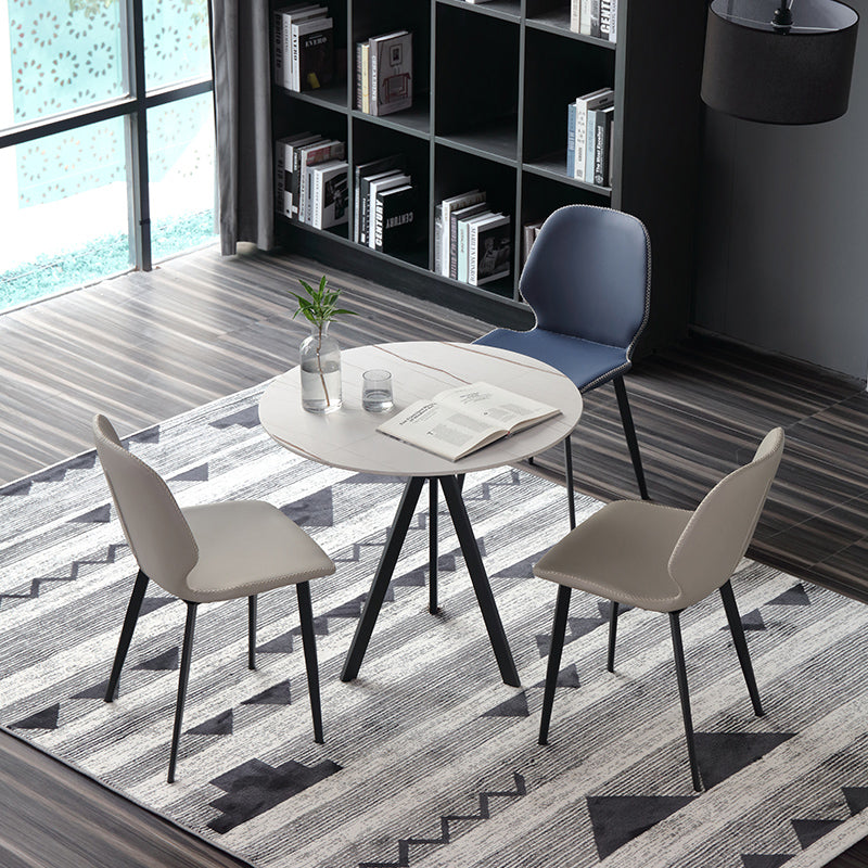 Contemporary Round Shape Standard Dining Table Sintered Stone Dining Table for Kitchen