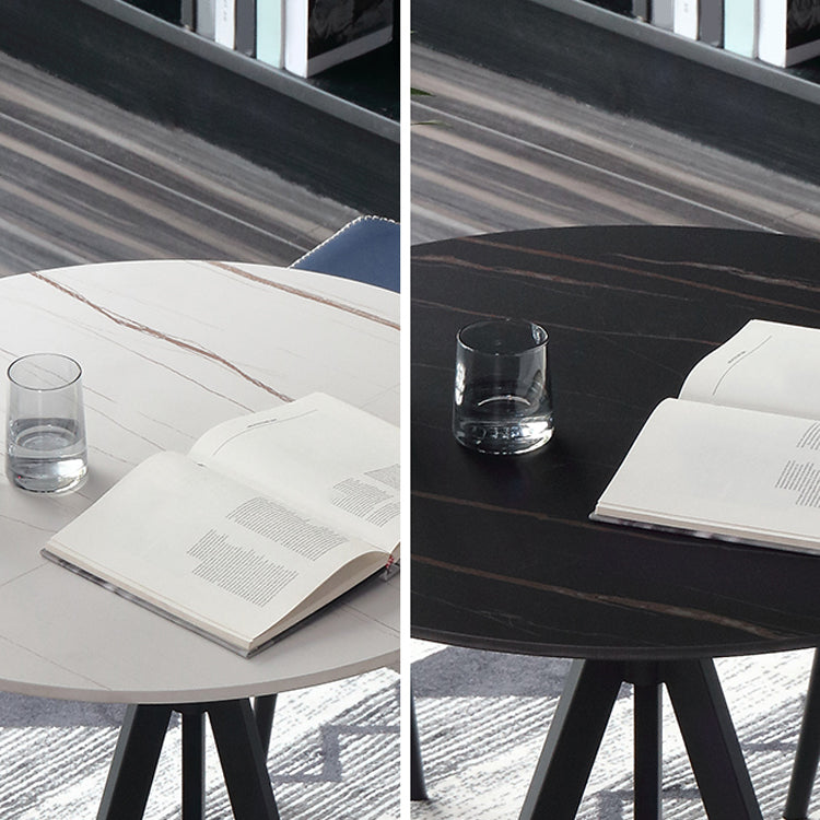 Contemporary Round Shape Standard Dining Table Sintered Stone Dining Table for Kitchen