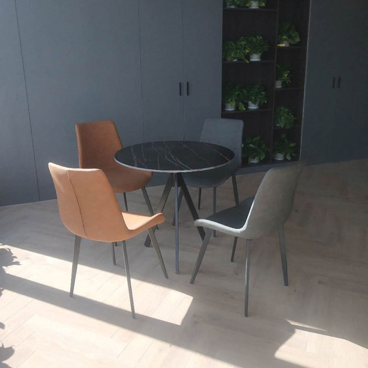Contemporary Round Shape Standard Dining Table Sintered Stone Dining Table for Kitchen