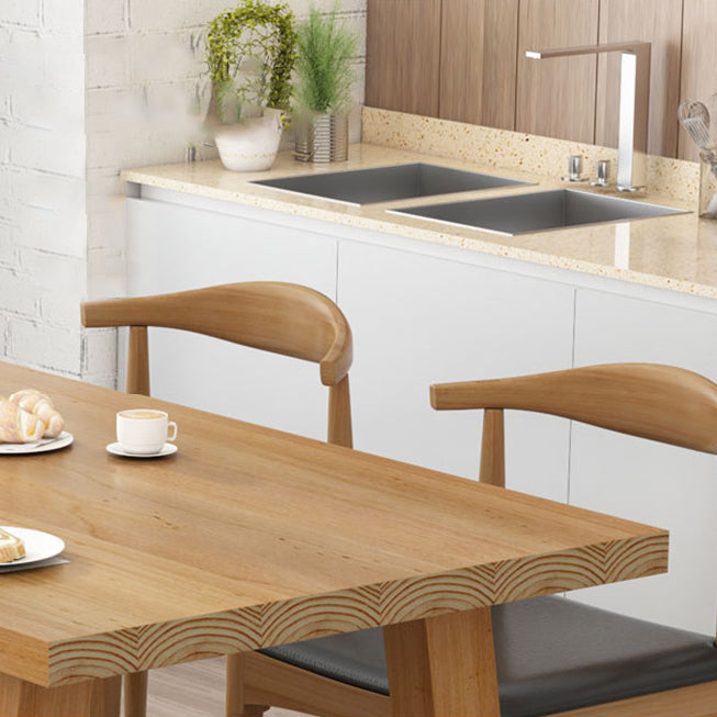 Tavolo da pranzo in legno in stile semplice in stile tavolo a forma di rettangolo con base a slitta