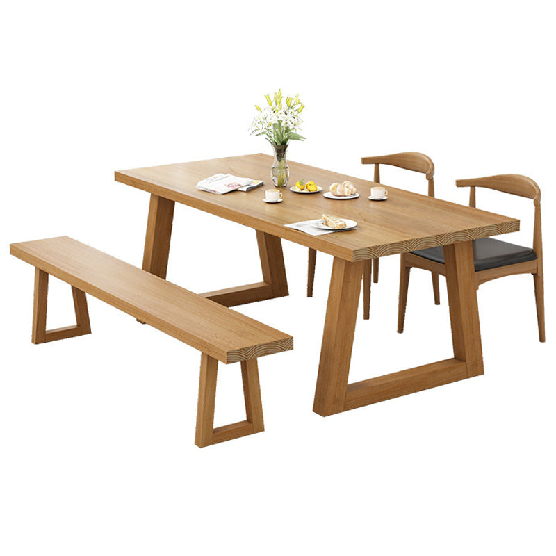 Tavolo da pranzo in legno in stile semplice in stile tavolo a forma di rettangolo con base a slitta