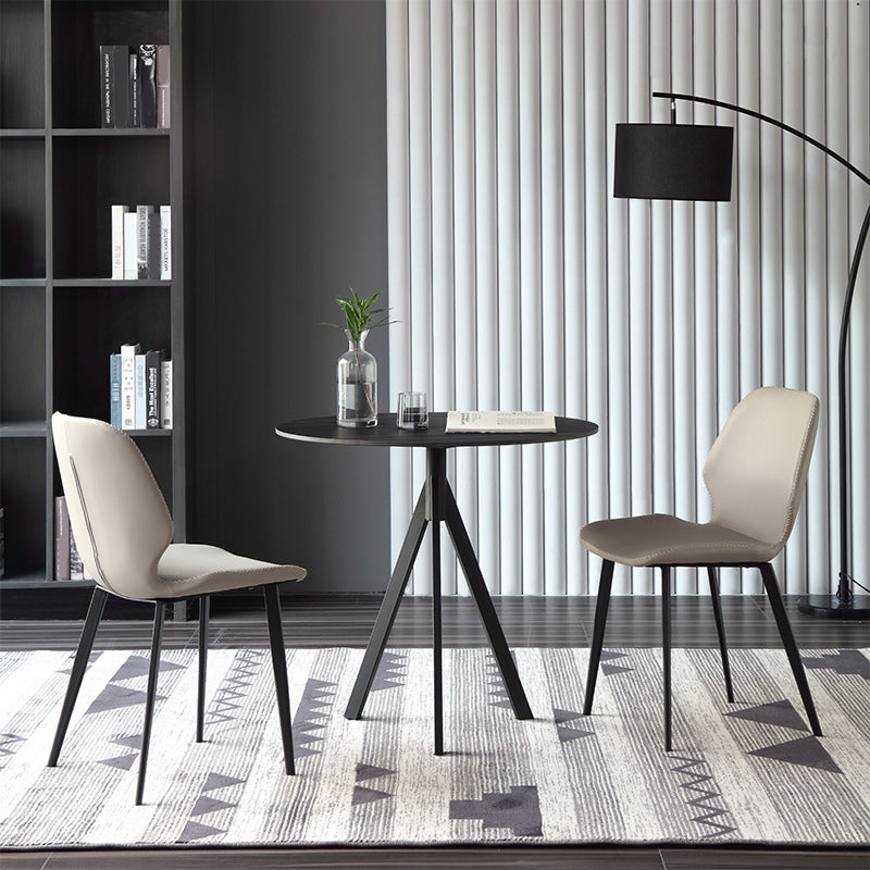Moderne stijl eettafel van gesinterd steen, ronde eettafel met voetstuk