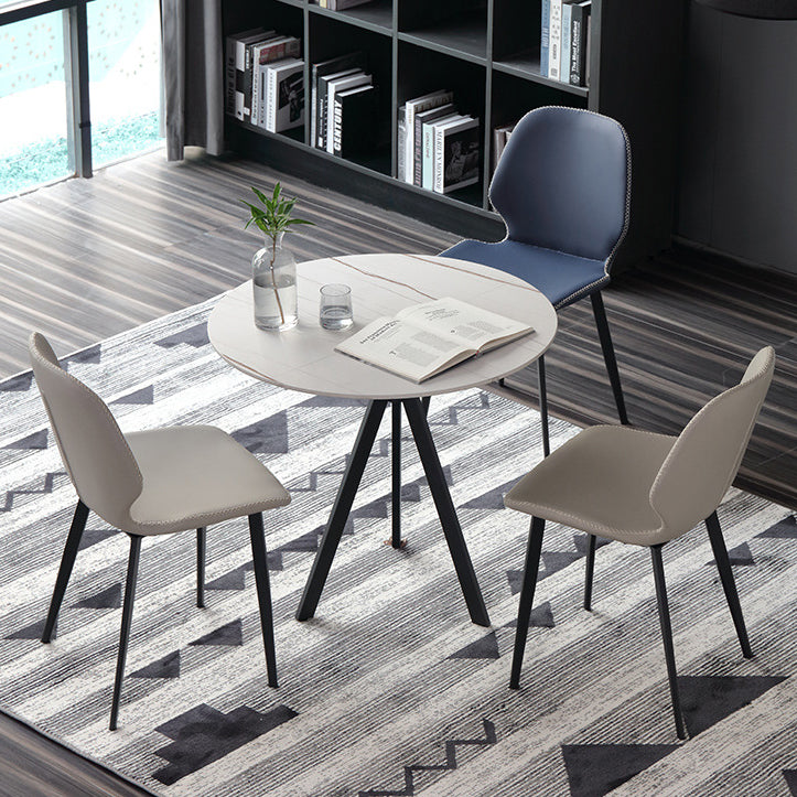 Moderne stijl eettafel van gesinterd steen, ronde eettafel met voetstuk