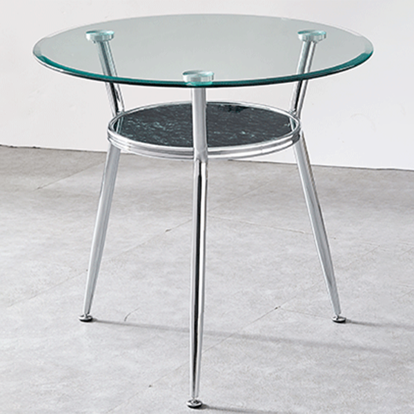 Runde transparente Esstischglas Tisch modern mit 3 Beinen Sockel