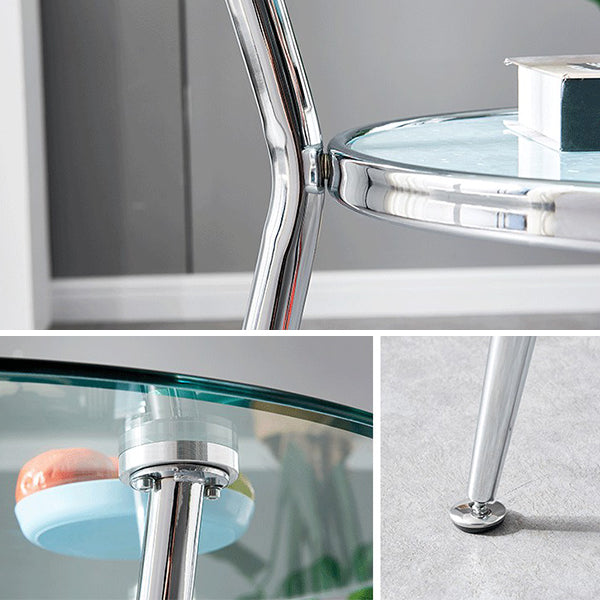 Runde transparente Esstischglas Tisch modern mit 3 Beinen Sockel