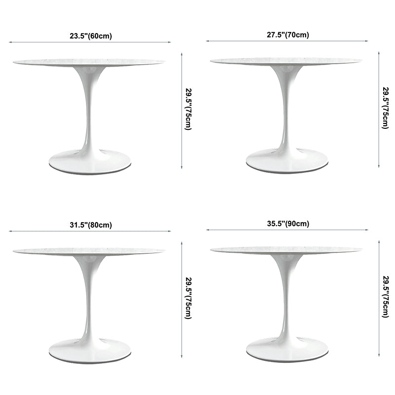 Modern Round Dining Room Table Sintered Stone Dining Table with Tulip Base