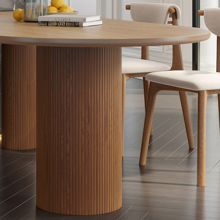 Irregular Shape Dining Table Wooden Island Table with 3 Legs for Restaurant