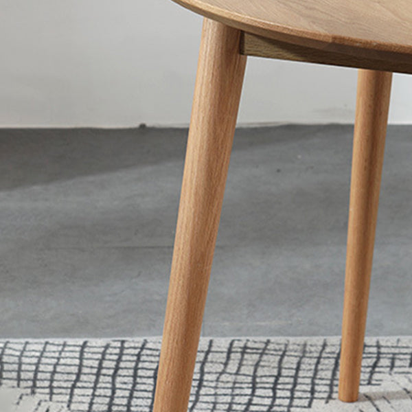Contemporary Round Dining Table Oak Solid Wood Table for Home Kitchen Dinner