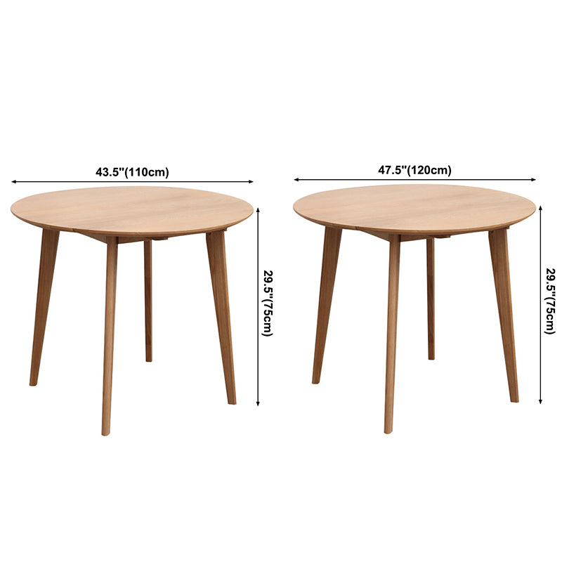 Contemporary Round Dining Table Oak Solid Wood Table for Home Kitchen Dinner