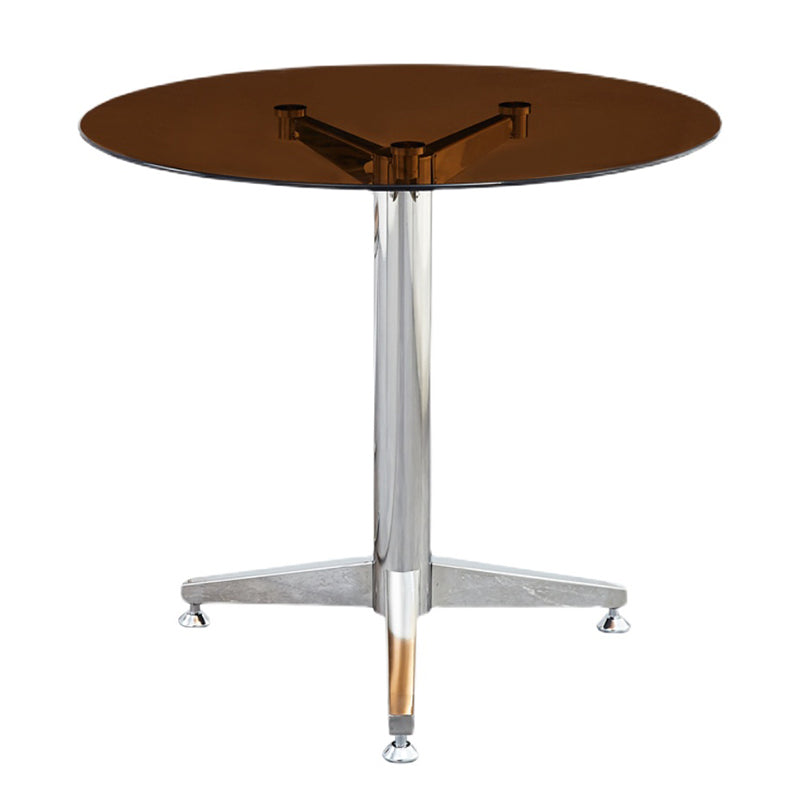 Round 3 Legs Minimalist Style Dining Table Three-Color Fixed Table of Glass