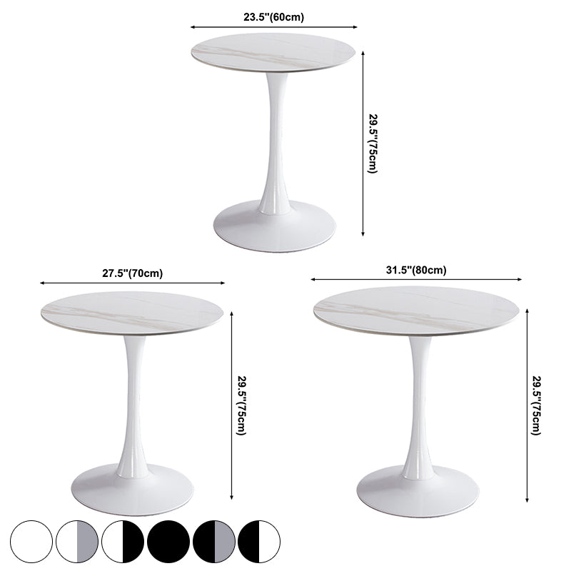 Moderne ronde eettafel gesinterde stenen eettafel met tulpbasis voor thuiskeukendiner