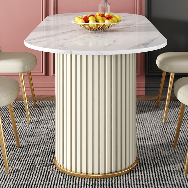 Metal Contemporary Free Form Indoor Table Sintered Stone Table for Dining Room and Kitchen