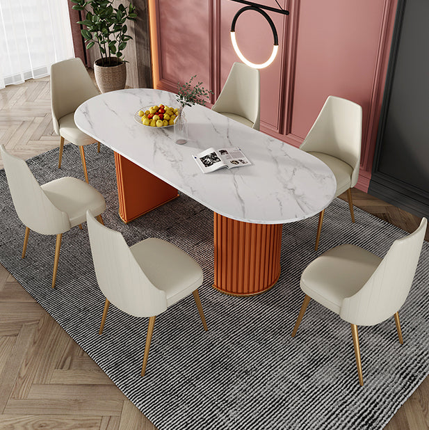 Metal Contemporary Free Form Indoor Table Sintered Stone Table for Dining Room and Kitchen