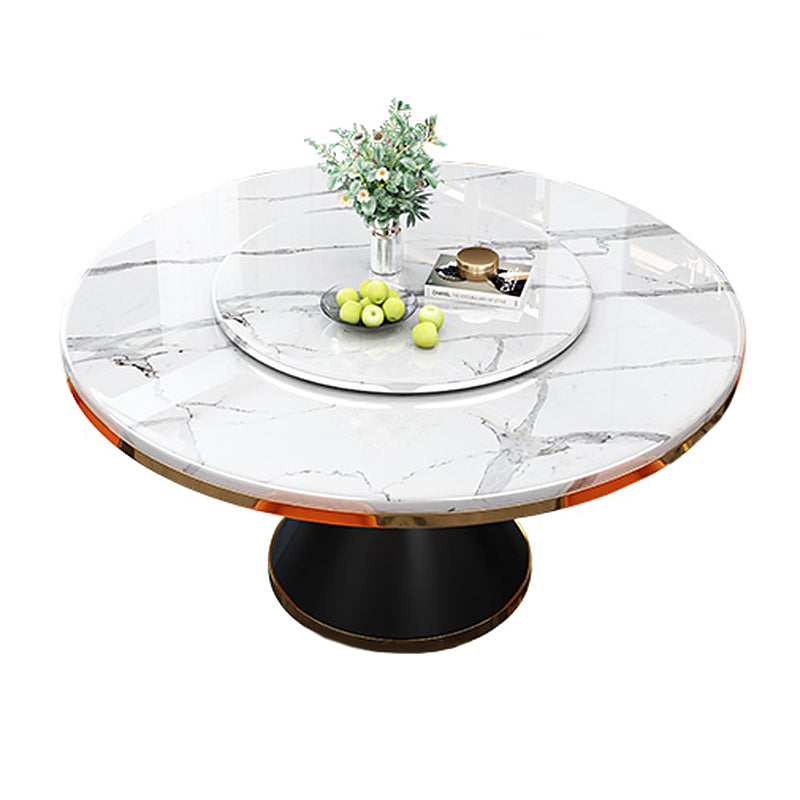 Table à manger ronde de style contemporain de base en métal pour la maison