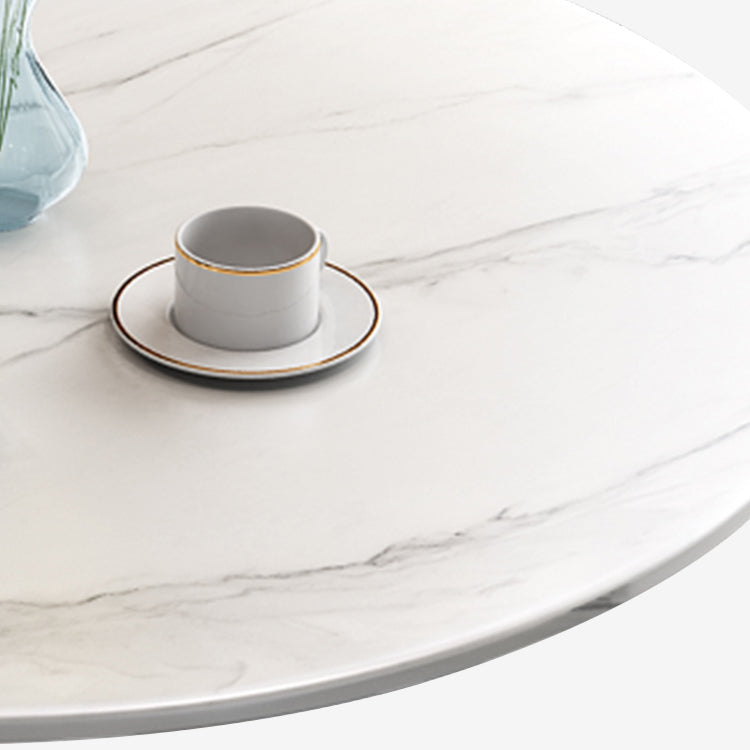 Modern Round Dining Table Sintered Stone Dining Table with Tulip Base for Dining Room