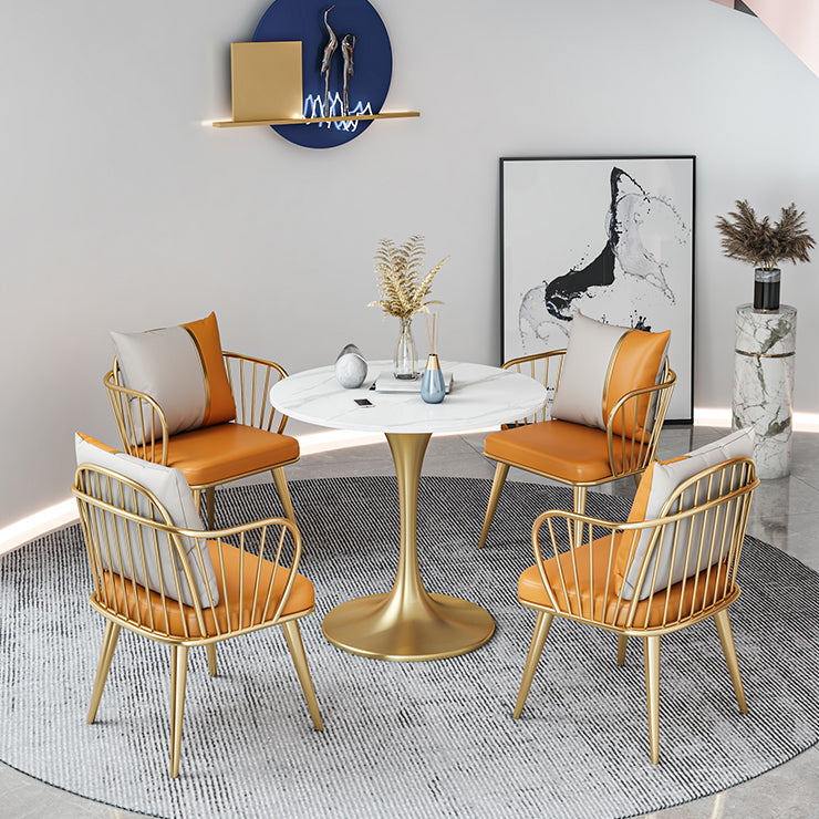 Moderne ronde gesinterde stenen top eettafel witte standaard eettafel voor keuken