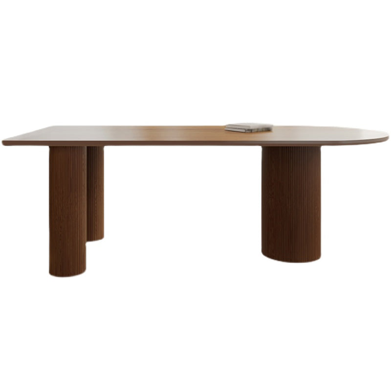 Solid Wood Contemporary Free Form Dining Table Wood Top Table for Dining Room and Kitchen