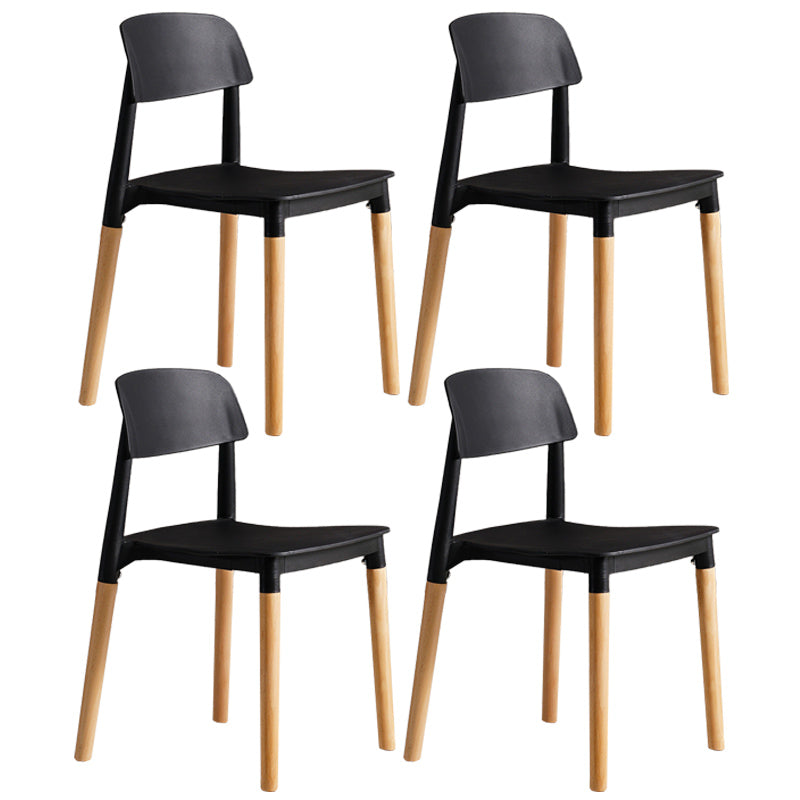 Ensemble de chaises de salle à manger avec pieds en bois et dossier ouvert, chaise d'appoint pour maison scandinave