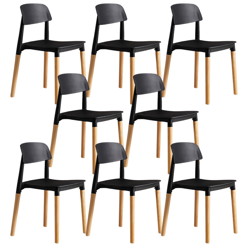 Ensemble de chaises de salle à manger avec pieds en bois et dossier ouvert, chaise d'appoint pour maison scandinave