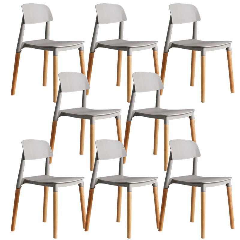 Ensemble de chaises de salle à manger avec pieds en bois et dossier ouvert, chaise d'appoint pour maison scandinave