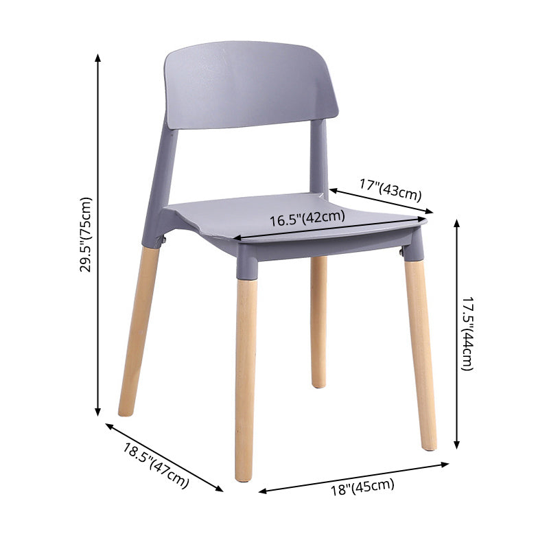 Ensemble de chaises de salle à manger avec pieds en bois et dossier ouvert, chaise d'appoint pour maison scandinave