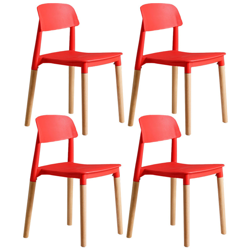Ensemble de chaises de salle à manger avec pieds en bois et dossier ouvert, chaise d'appoint pour maison scandinave