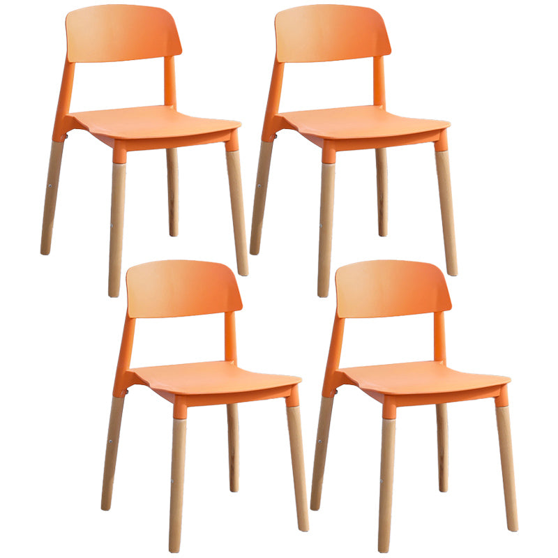 Ensemble de chaises de salle à manger avec pieds en bois et dossier ouvert, chaise d'appoint pour maison scandinave