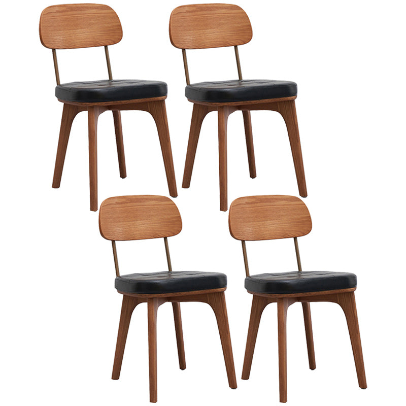 Chaise de salle à manger industrielle, chaise latérale à dossier ouvert avec pieds en bois pour usage domestique