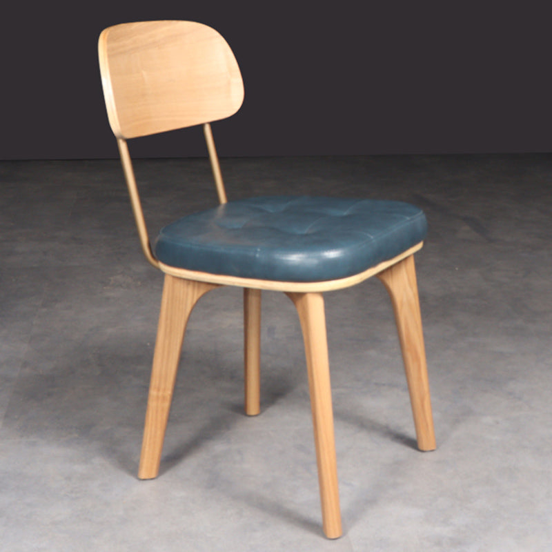 Chaise de salle à manger industrielle, chaise latérale à dossier ouvert avec pieds en bois pour usage domestique