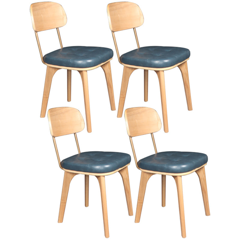 Chaise de salle à manger industrielle, chaise latérale à dossier ouvert avec pieds en bois pour usage domestique