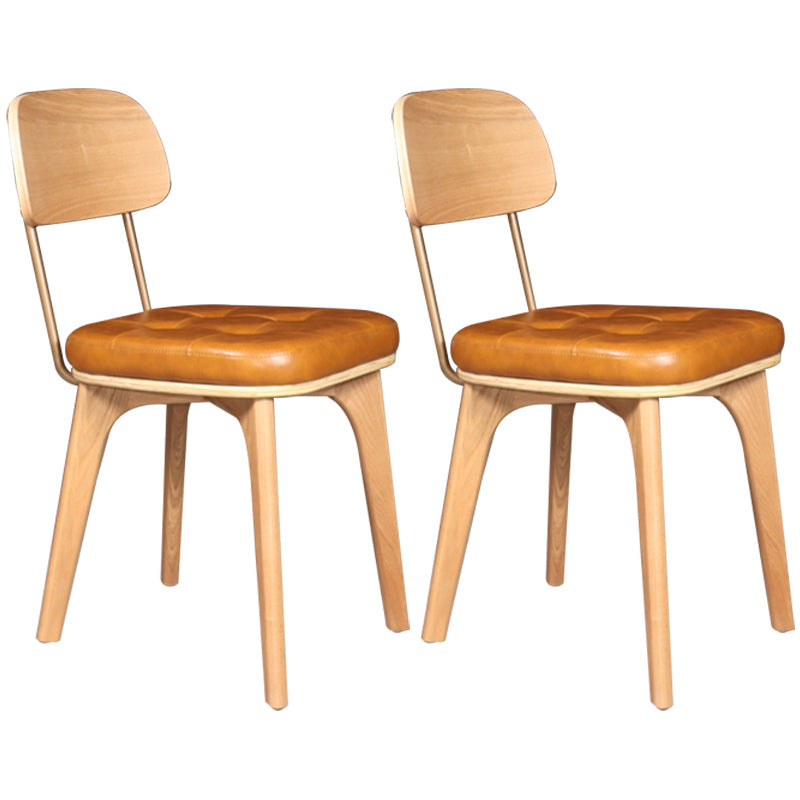 Chaise de salle à manger industrielle, chaise latérale à dossier ouvert avec pieds en bois pour usage domestique