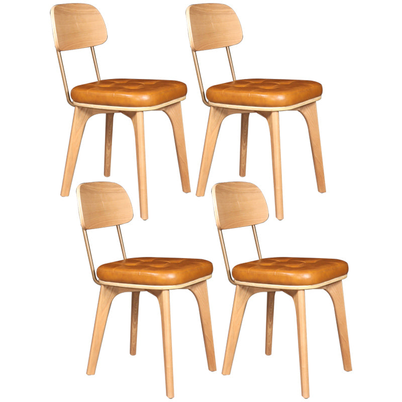 Chaise de salle à manger industrielle, chaise latérale à dossier ouvert avec pieds en bois pour usage domestique