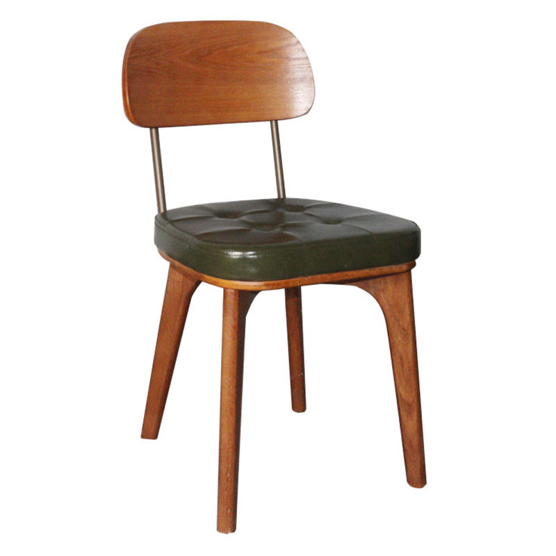 Chaise de salle à manger industrielle, chaise latérale à dossier ouvert avec pieds en bois pour usage domestique